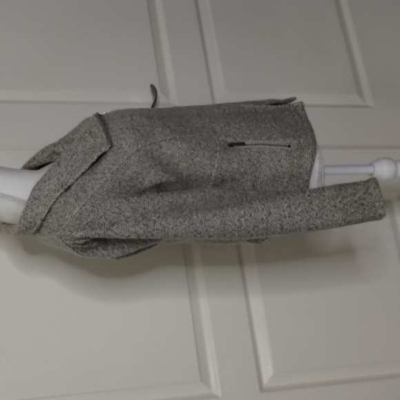 Halogen women's medium asymmetric zip up blazer jacket long sleeve taupe color - Picture 4 of 9